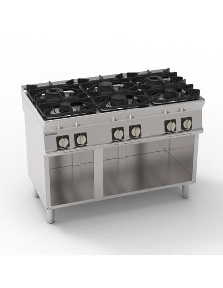 Fourneau 6 feux gaz sur placard ouvert  Référence: PCG12FG7_0