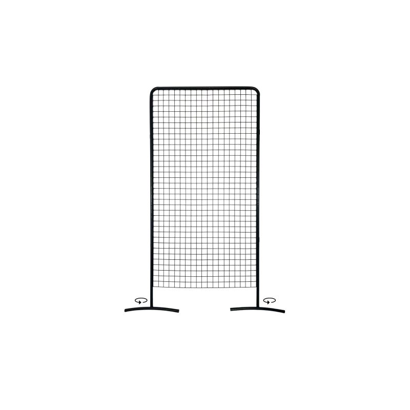 Grille d'exposition sur pieds rotatifs - structure en acier - peinture gris martelé - hauteur 2m_1