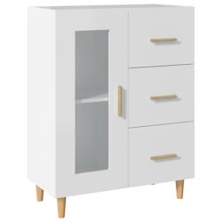 HELLOSHOP26 - Buffet bahut commode armoire meuble de rangement organisateur cuisine salle de séjour salon 69,5 x 34 x 90 cm bois d'ingénierie blanc_0