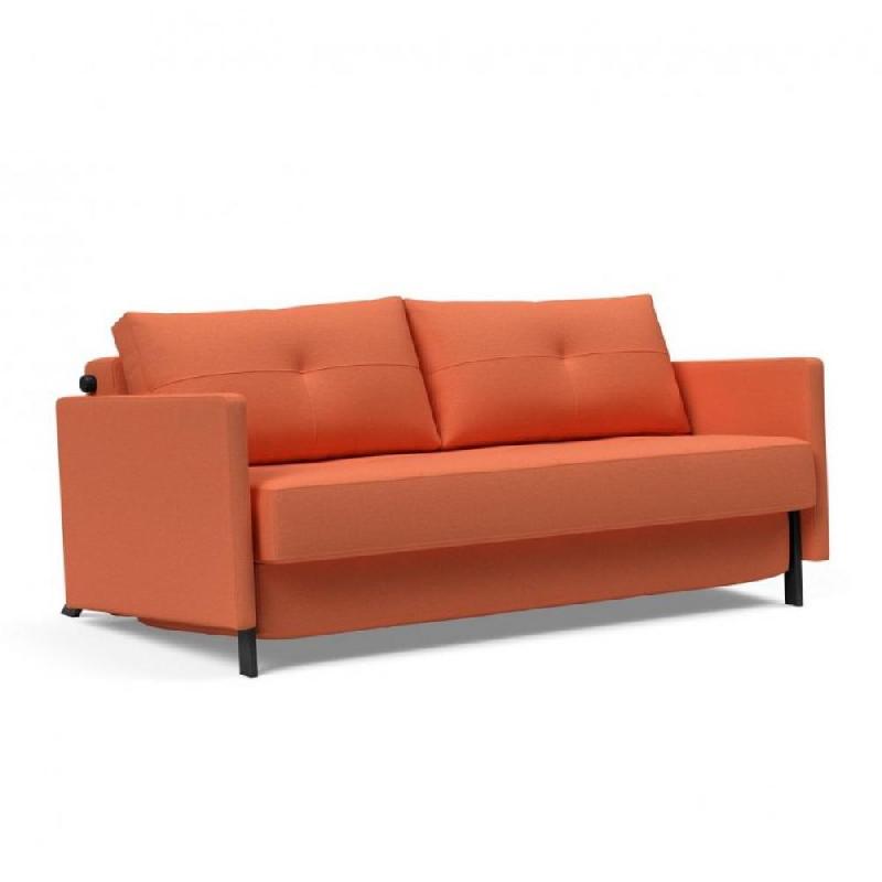 Canapé design convertible Cubed 02 Arms - Innovation Living - Lit 160x200 cm - Tissu Argus Rust_0