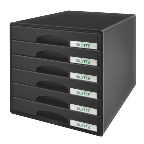 Leitz bloc de classement 6 tiroirs. Dimensions (lxhxp) : 32,3x31,5x39,7 cm. Coloris noir_0