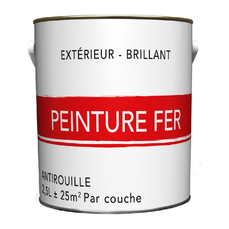 Peinture fer extérieur noir glossy - Direct sur rouille - 2.5L_0