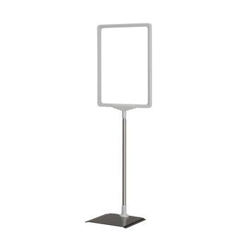 Porte-affiches sur pied série A - A3 - gris similaire à RAL 7035 - hauteur réglable 320 à 620 mm_0