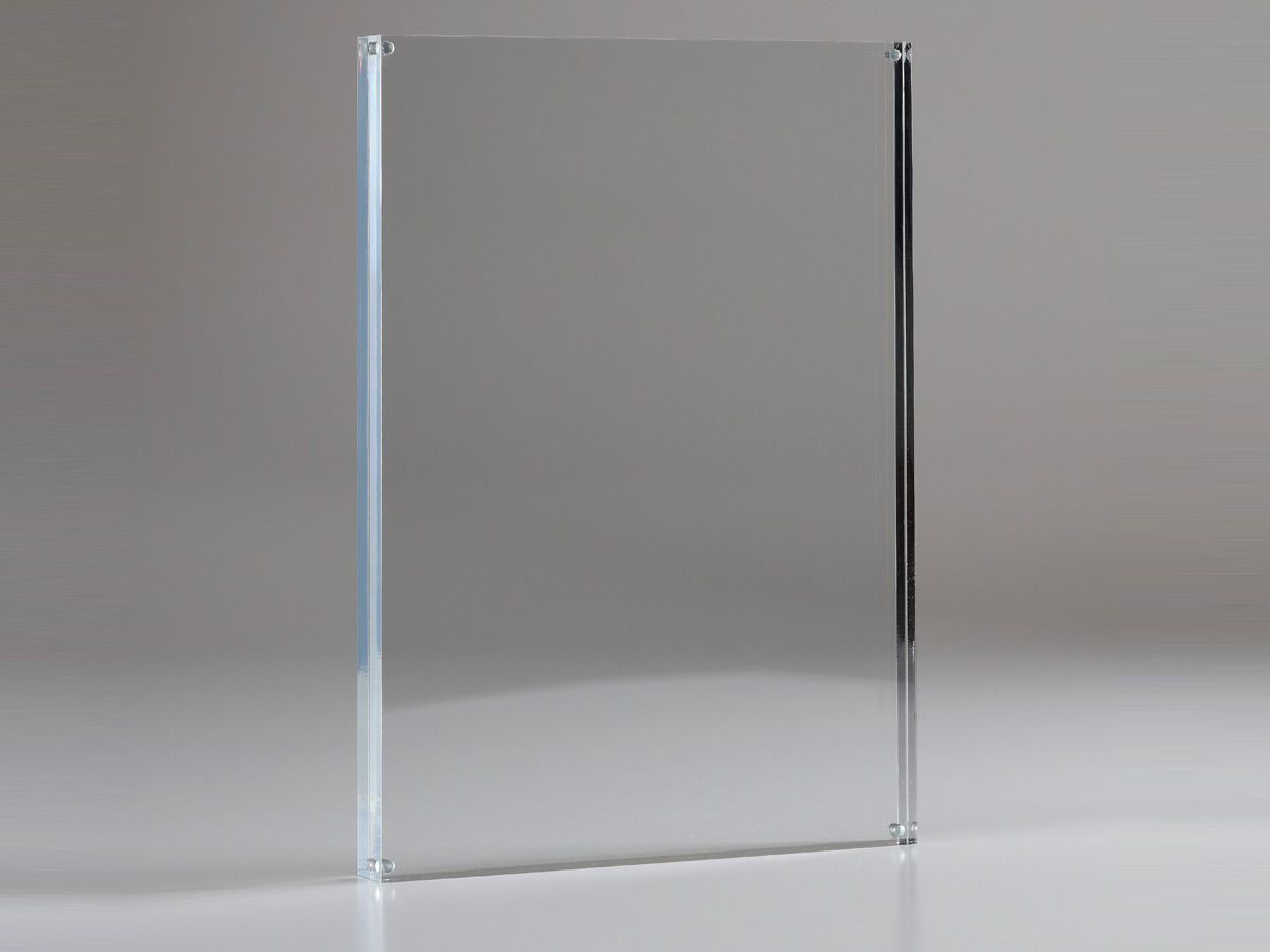 PV1019 - Porte-visuel de comptoir Pluxi - Hauteur 320 mm - Plexiglas transparent aimanté pour format A4_0