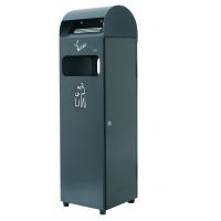 Réf: AT-0233-DGRY - Conteneur avec cendrier Probbax - 29 L / 3 L - acier galvanisé et finition époxy anti-UV_0