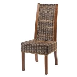 ROTIN DESIGN chaise Zonza rotin croco marron 104 x 46 x 57 cm - 3760239961974_0