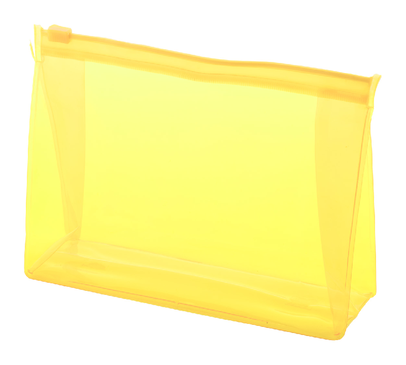 Trousse à maquillage zippée en PVC transparent - couleur jaune - poids 24,4 g_0