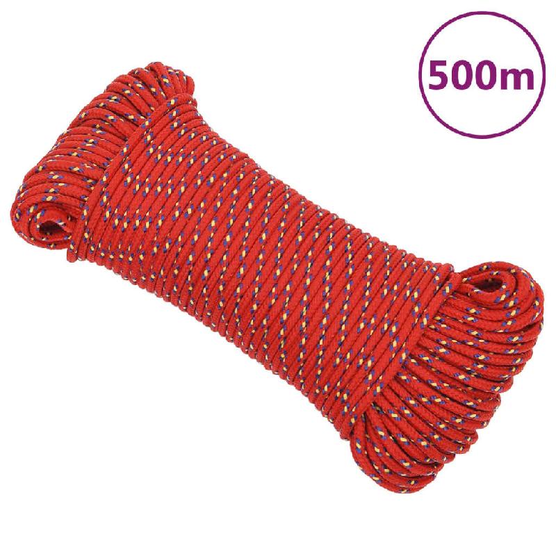 Vidaxl corde de bateau rouge 3 mm 500 m polypropylène 152379_0