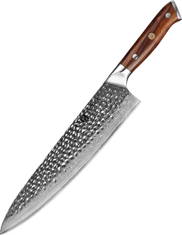 XinZuo - Couteau de chef Damas 10 pouces - Série B13D Yu - multicolore acier B13D-10CS_0