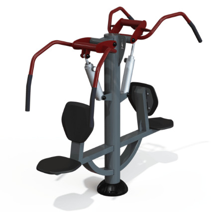 Appareil de fitness de plein air - Pec-Press Assis « R » Double RM0301A - Acier Métallisé Peint, Large Choix de Couleurs_0