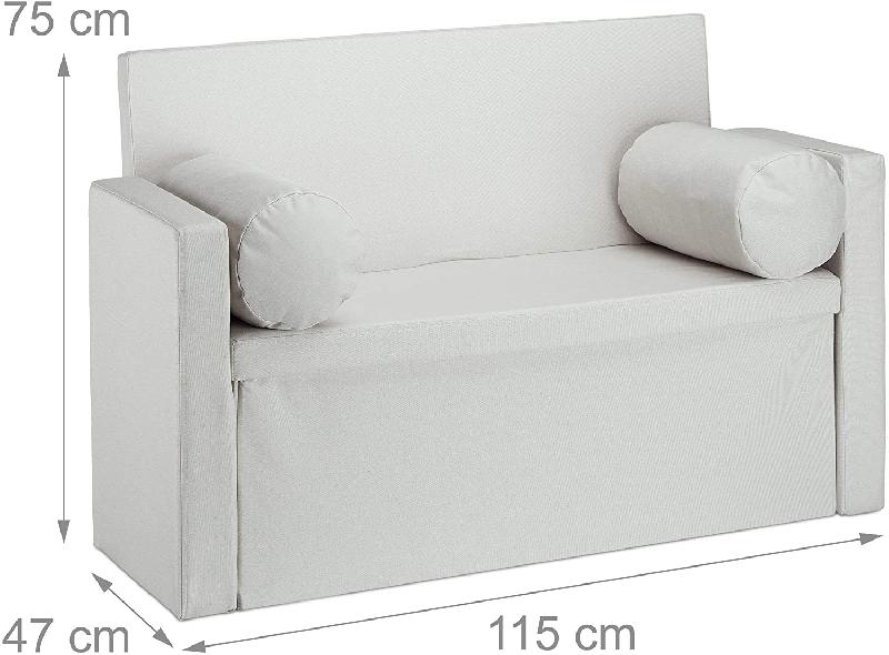 BANC DOSSIER 2 PLACES BANQUETTE COFFRE DE RANGEMENT PLIABLE ASSISE PRATIQUE PLIANT 115 CM CRÈME 13_0000374_2_0