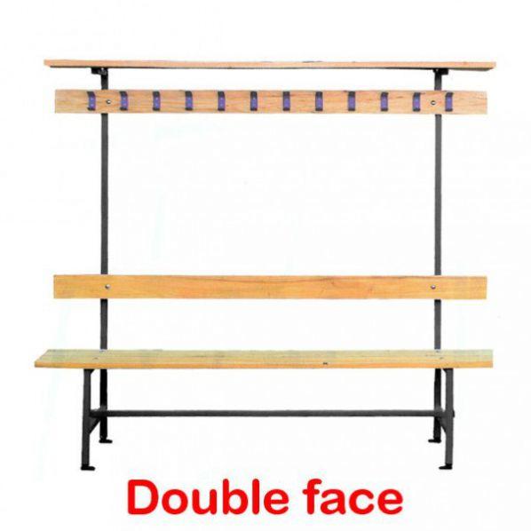 Banc double face avec patère et porte-sacs - longueur 2000 mm - Marque Rolléco_0
