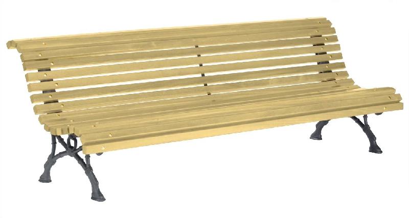 Banc public en bois - Cdirect-Pro Romantico en pin traité autoclave classe IV - longueur 2m_0