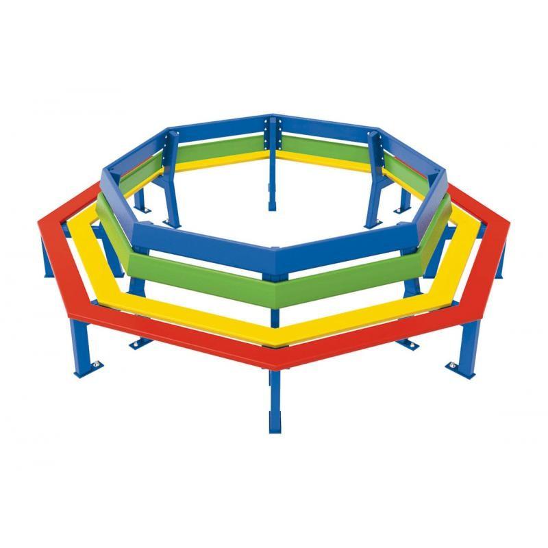Banc tour d'arbre Silaos® Junior - Acier et chêne certifié PEFC - Multicolore_0