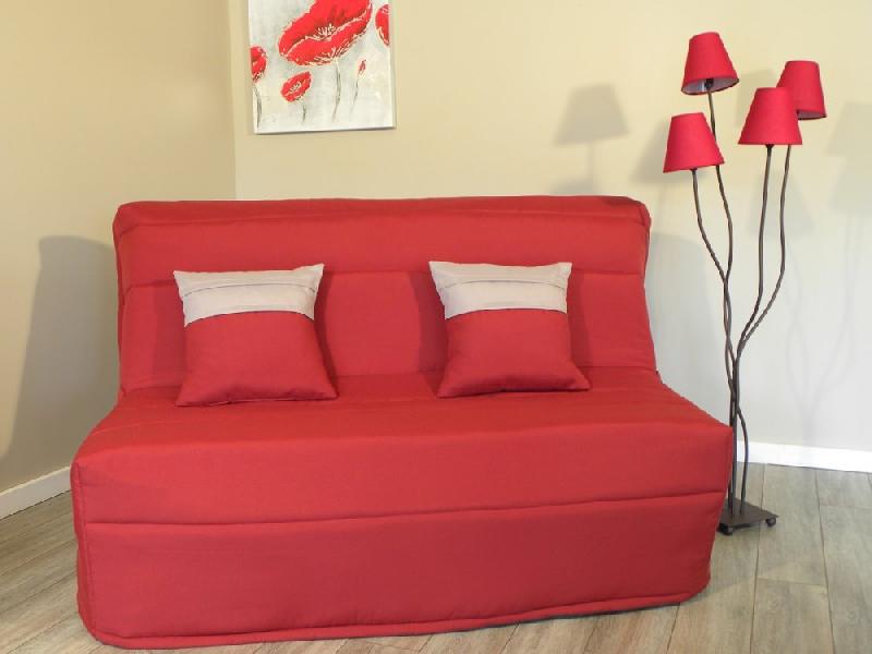 Banquette BZ convertible Axel Bordeaux - Couchage 160x200 cm - Matelas Bultex inclus_0
