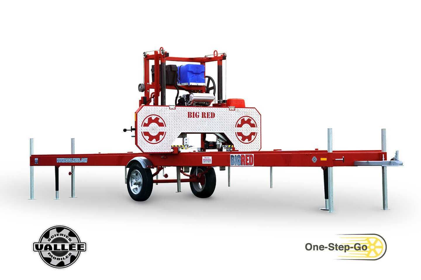 Big Red - Scierie mobile modèle 2022 - Vallée Forestry Equipment - essieu simple - moteur Honda 13 HP - coupe 21 pieds x 30 pouces_0
