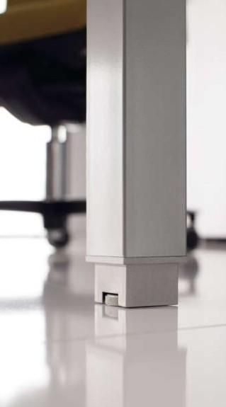 Bureau 2 personnes Tempo avec passe-câbles  - Mobel Linea - 120, Alu, Acacia clair_1