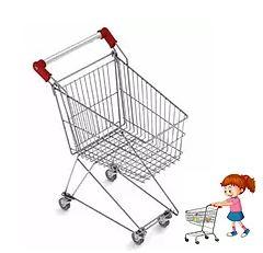 Chariot métal enfant 20L - panier et socle en fil d'acier - finition zinguée et options peintes_0