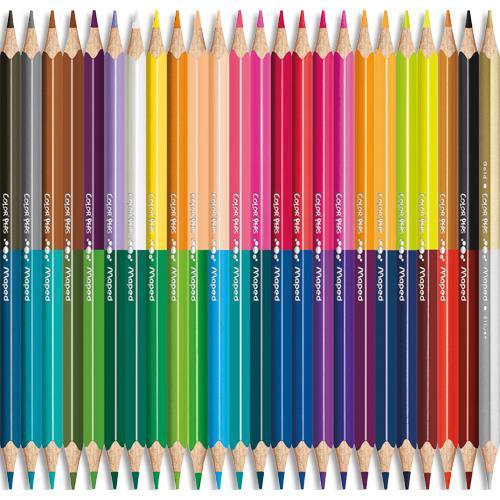 CRAYONS DE COULEUR MAPED DUO COLOR'PEPS - POCHETTE DE 24 - LOT DE 12