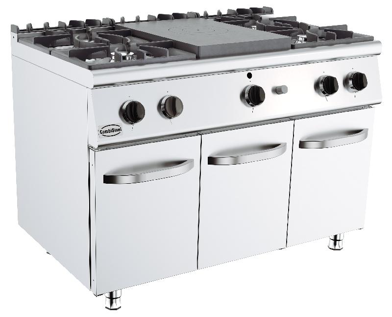 Cuisiniere plaques coup de feu gaz 4 bruleurs sans portes - 7178.0585_0