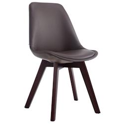 Décoshop26 - Chaise de salle à manger x1 style scandinave en PVC marron support 4 pieds en bois couleur noyer 10_0003747 - marron 3000251745825_0