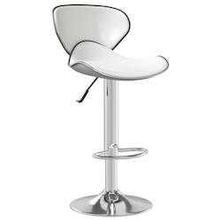 Décoshop26 - Tabouret de bar x1 chaise haute avec repose-pieds en PVC blanc DEC029444 - blanc 3000257377600_0