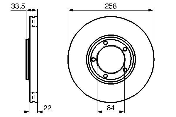 Disque de frein Bosch 0986478530 - boîte de 2 disques - ventilé intérieur - 5 trous - épaisseur 22 mm_0