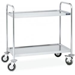 Distform Chariot de Service Inox Monté 2 étagères Acier inoxydable 995x595x950x595x950mm - 698142529536_0