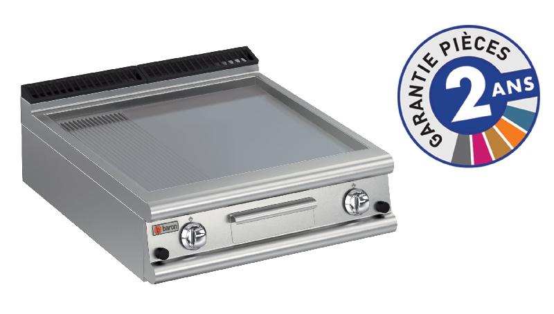 Grillade à gaz Baron - Gamme 900 - Plaque 2/3 lisse 48,4 dm² - Modèle 90FTG825 - Revêtement acier ou chrome dur_0