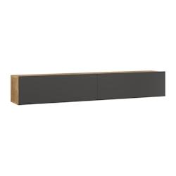 Helloshop26 - Meuble TV à 2 portes 29,5 x 180 x 31,5 cm effet chêne rustique / anthracite 03_0007788 - 3001899347761_0