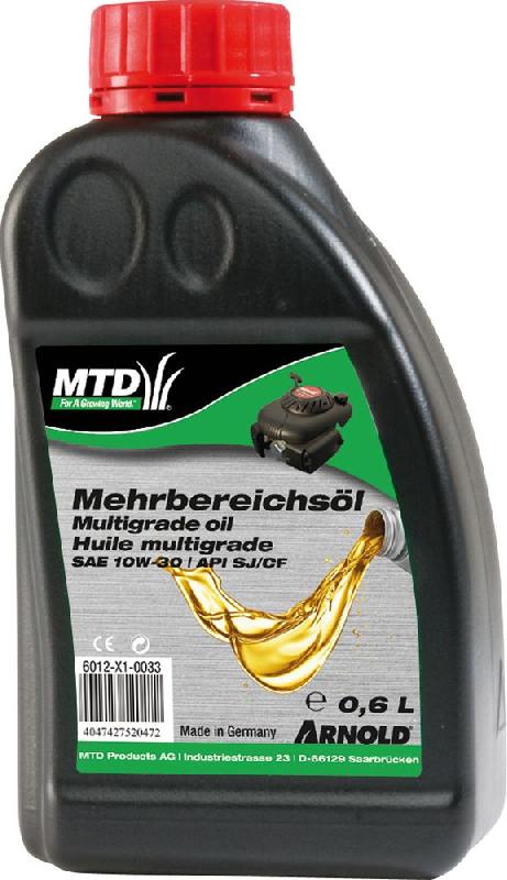 Huile moteur multigrade SAE 10W-30 - Pour moteurs 4 temps des petites machines - Contenance 0,6 L_0