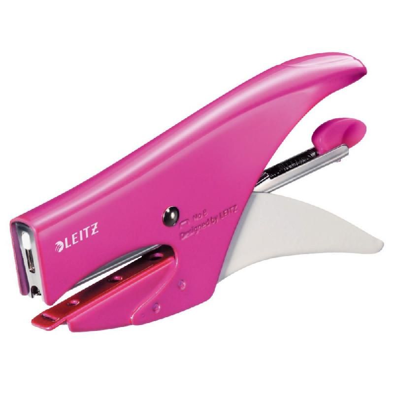 LEITZ PINCE AGRAFEUSE MÉTALLISÉE LEITZ WOW 5531 - ROSE - 15 FEUILLES