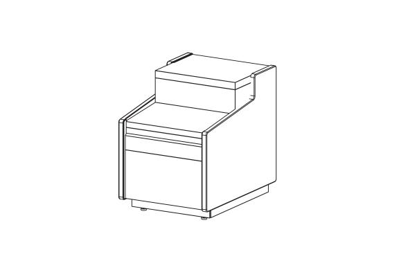 Meuble caisse neutre pour gamme cve-10 avec tiroir et étagère spécial pmr - 800x1100x910 - MCVE-10-8-DIS_0