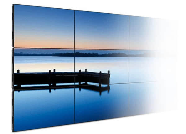 Mur d'images écran LCD - installation vitrine ou murale - format portrait ou paysage - bordures ultra-fines_0