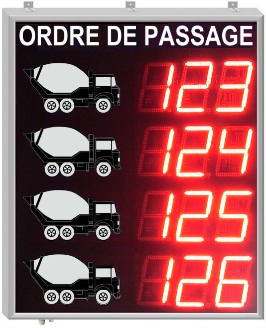Panneau file d'attente camions - gestion d'ordre de passage extérieur - fabrication sur mesure_0