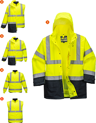 Parka bicolore executive 5-en-1 jaune marine s768, m_0