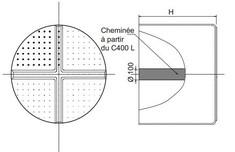 Plancher pour cuves cylindriques - 100% PE avec cheminée Ø100 dès 400L - Hauteur de découpe personnalisable_0