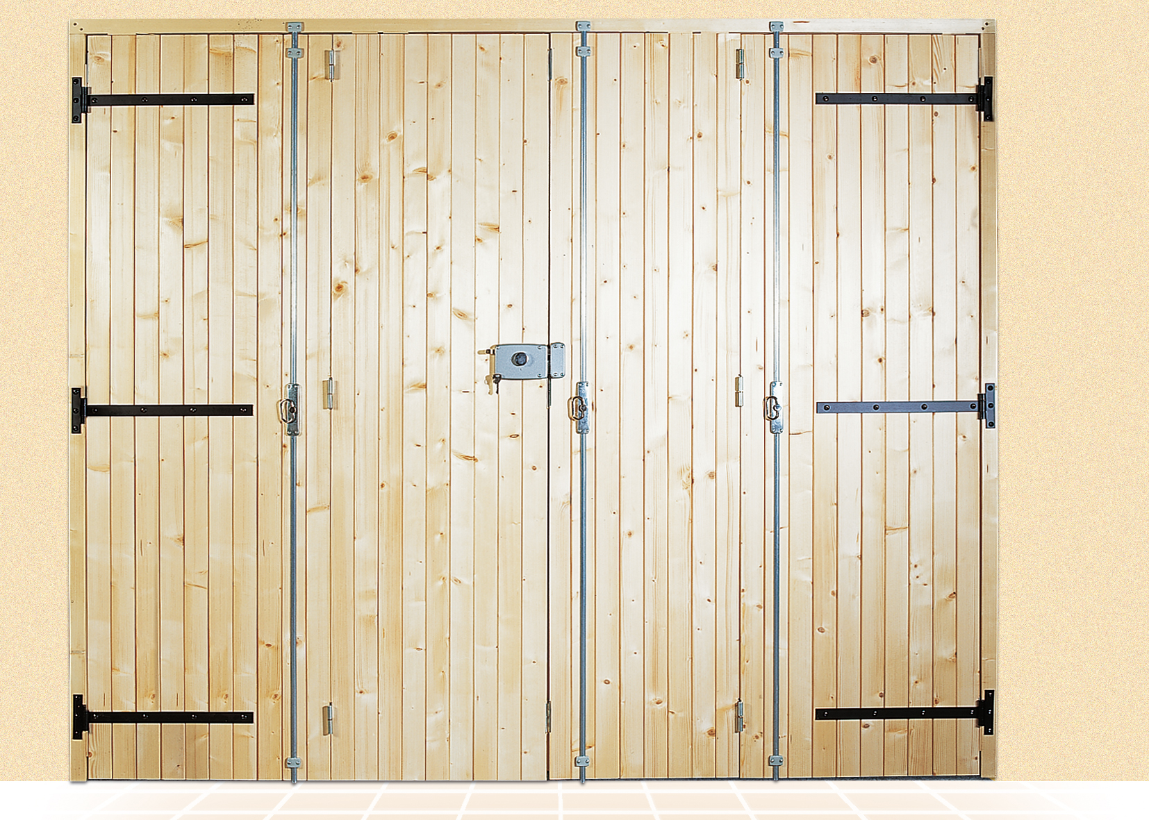 Porte de garage pliante prométhée 4 vantaux / en bois / accordéon_1