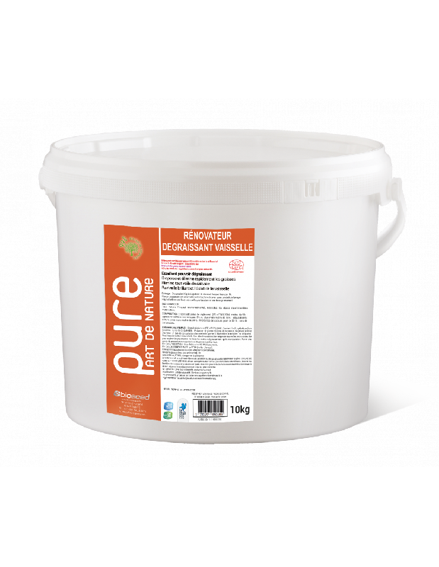 Rénovateur dégraissant vaisselle non parfumé - Ecocert - Seau de 10 kg - Marque Pure Part de Nature_0