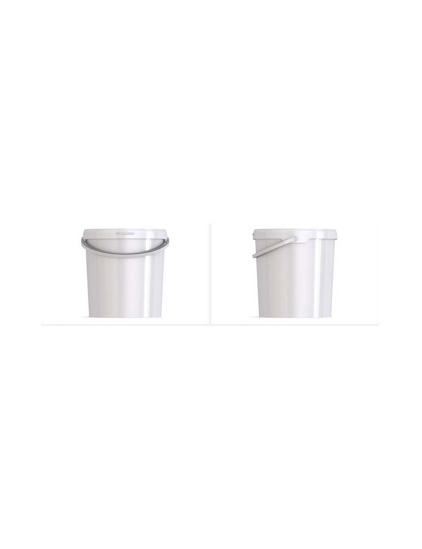Seau alimentaire plastique 15,8 litres - blanc - avec couvercle hermétique et anse_0