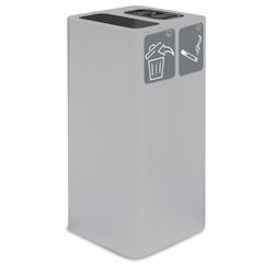 Stil Casa PURE, conteneur déchets avec cendrier, acier peint, 38x38xH80 cm, 2 pictogrammes magnétiques, 100 L, blanc. - blanc acier PU100F-GP-B_0