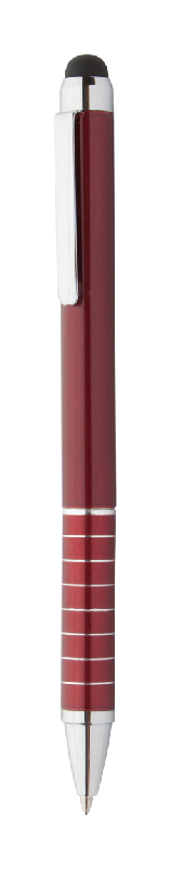 Stylo à bille stylet - aluminium - couleur bordeaux - encre bleue_0