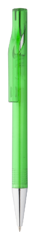 Stylo bille transparent - embout métal - encre bleue - couleur verte - poids 11g_0