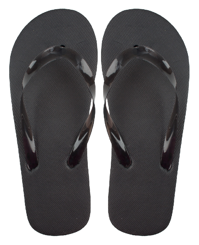 Tongs en PE - Bandes en PVC transparentes - Couleur noire - Poids 118g_0