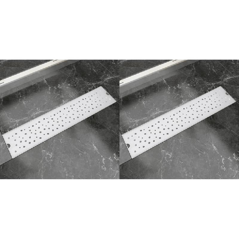 Vidaxl drain de douche linéaire 2 pcs 530 x 140 mm acier inoxydable 275965_0