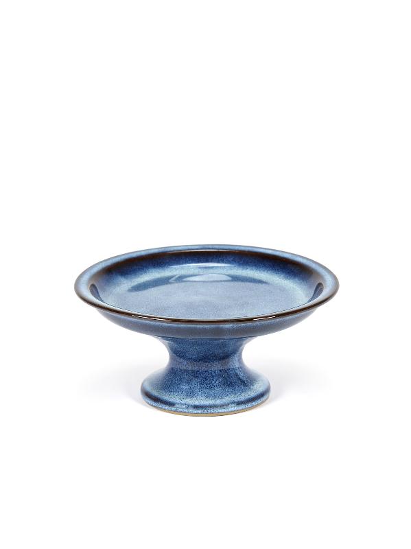 PLAT À GÂTEAU ROND BLEU FONCÉ ÉMAILLÉ GRÈS Ø 16,5 CM PURE BLUE SERAX
