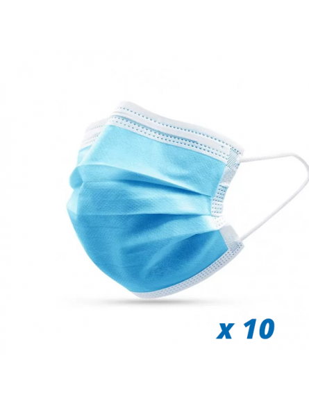 10 Masques chirurgicaux de protection médicale - 3 plis - Qualité premium - Norme CE EN 14683 type 1 - Phenix Care_0
