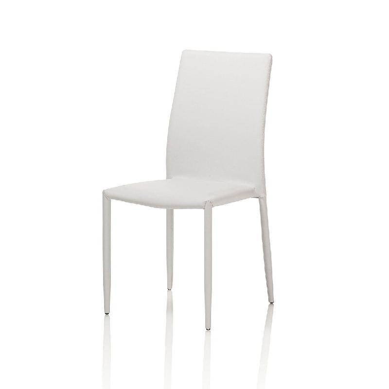 AQA Design Ensemble de 4 chaises en simili cuir ALICE blanc L.43,5 P.46,5 H.90,5 MP00919 - blanc textile MP00919_0