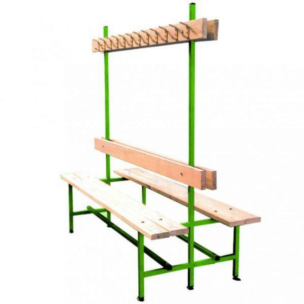 Banc vestiaire double face avec patère - 2000 mm de longueur - Marque Rolléco_0