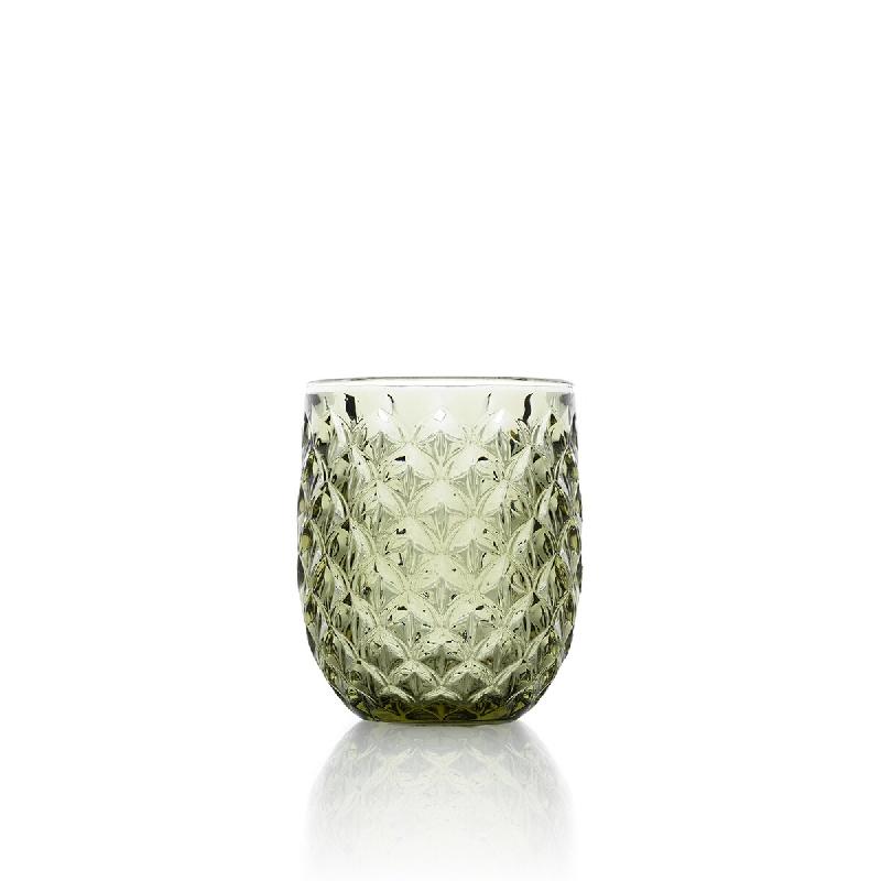 Bazar Bizar Verre à eau en verre 8.5x8.5x10 cm vert olive - Lot de 24 - vert verre CNWG010Gr-MTR24_0